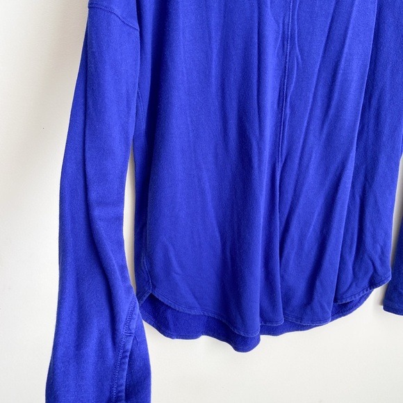 Athleta Blue Long Sleeve Tee with Sleek Thumb Holes - Picture 4 of 5